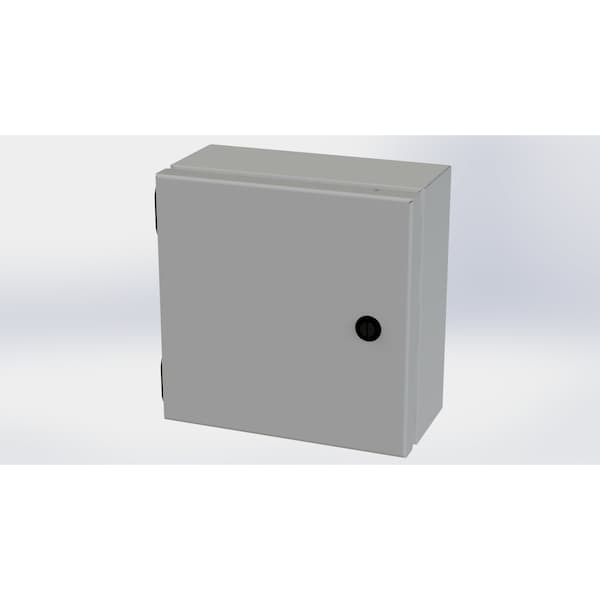1/4 Turn Latch Electrical Enclosures, 8 in H, 4 in D, 8 in W, NEMA 3R, 4, 12, 13, Carbon Steel